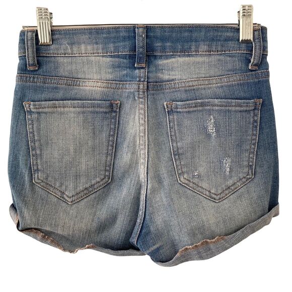 Cello Shorts Denim Womens Small Distressed Light Wash Cuffed - Picture 2 of 6